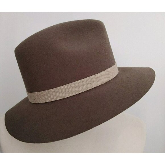 Men's Outback Trading Bentley Wool Fedora Hat Moss Color Leather Band 6/34" S - Picture 2 of 7